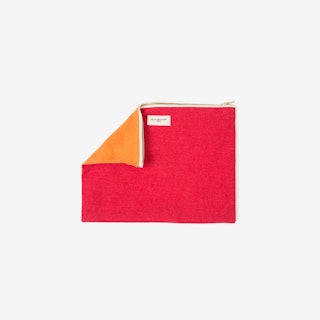Barbette Pouch in Grenade Red & Navel Orange