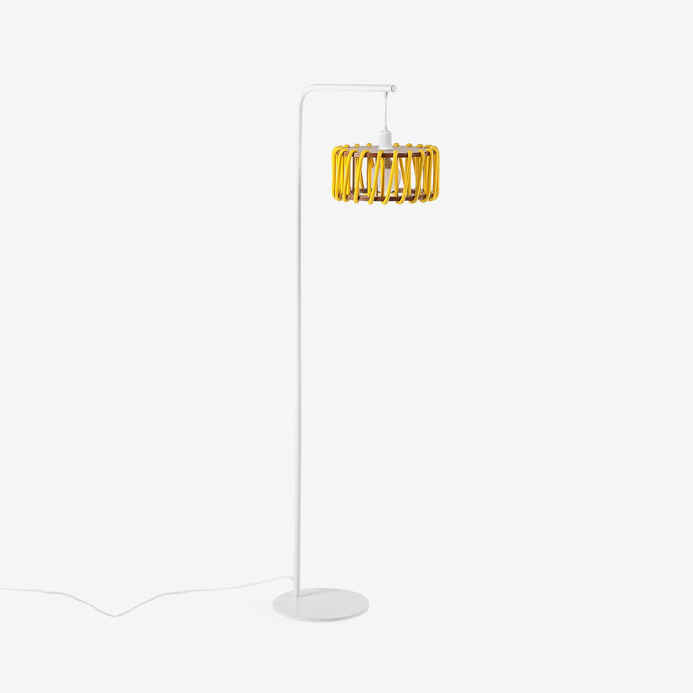 White Macaron Floor Lamp - Yellow Shade by EMKO