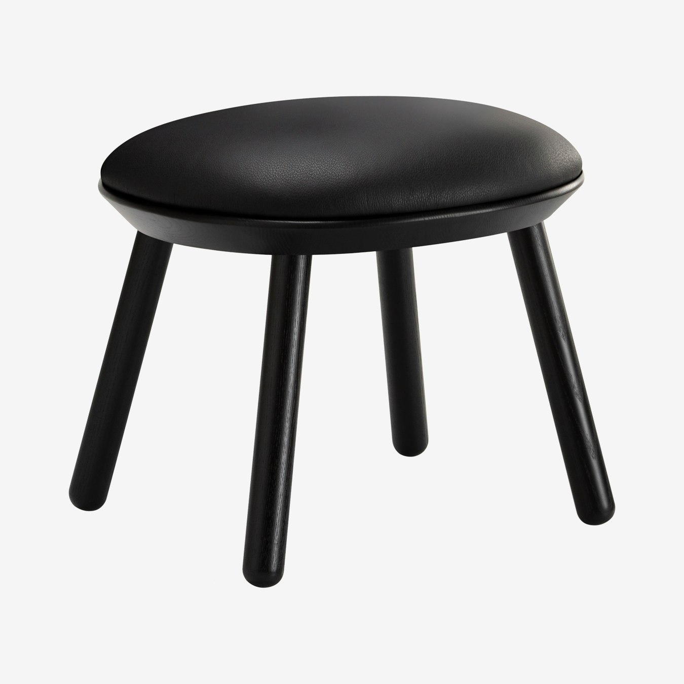 Naïve Ottoman - Black - Lambada Black Leather