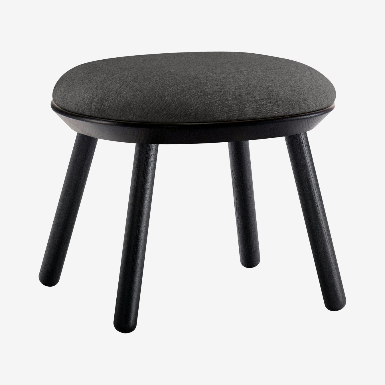 Naïve Ottoman - Black - Grey Delius Gavi Fabric