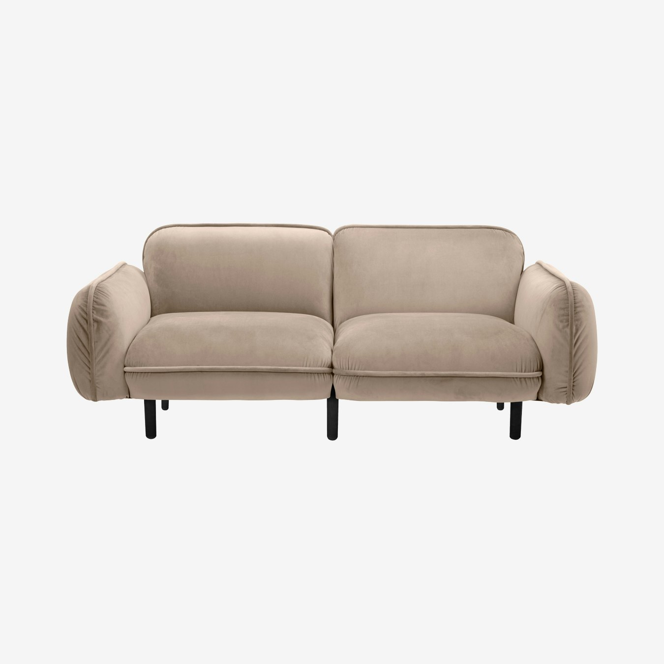 Bean 2-seater Sofa - Beige - Velour by EMKO