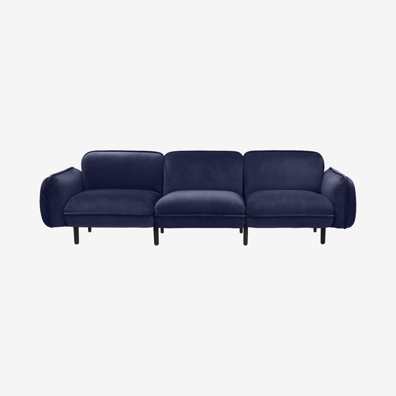 Bean 3-seater Sofa - Blue - Velour