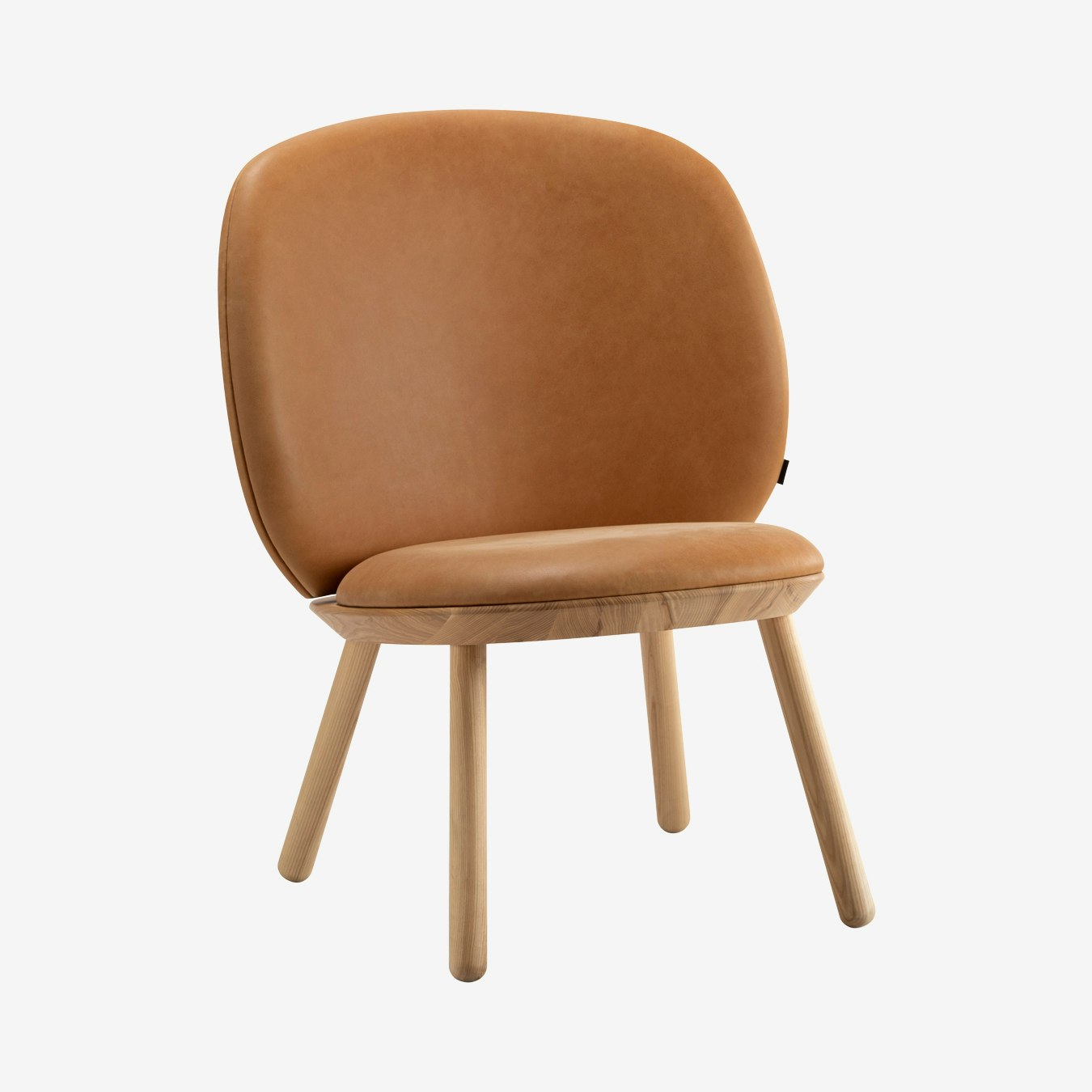 Naïve Low Chair - Natural - Vintage Cognac Leather