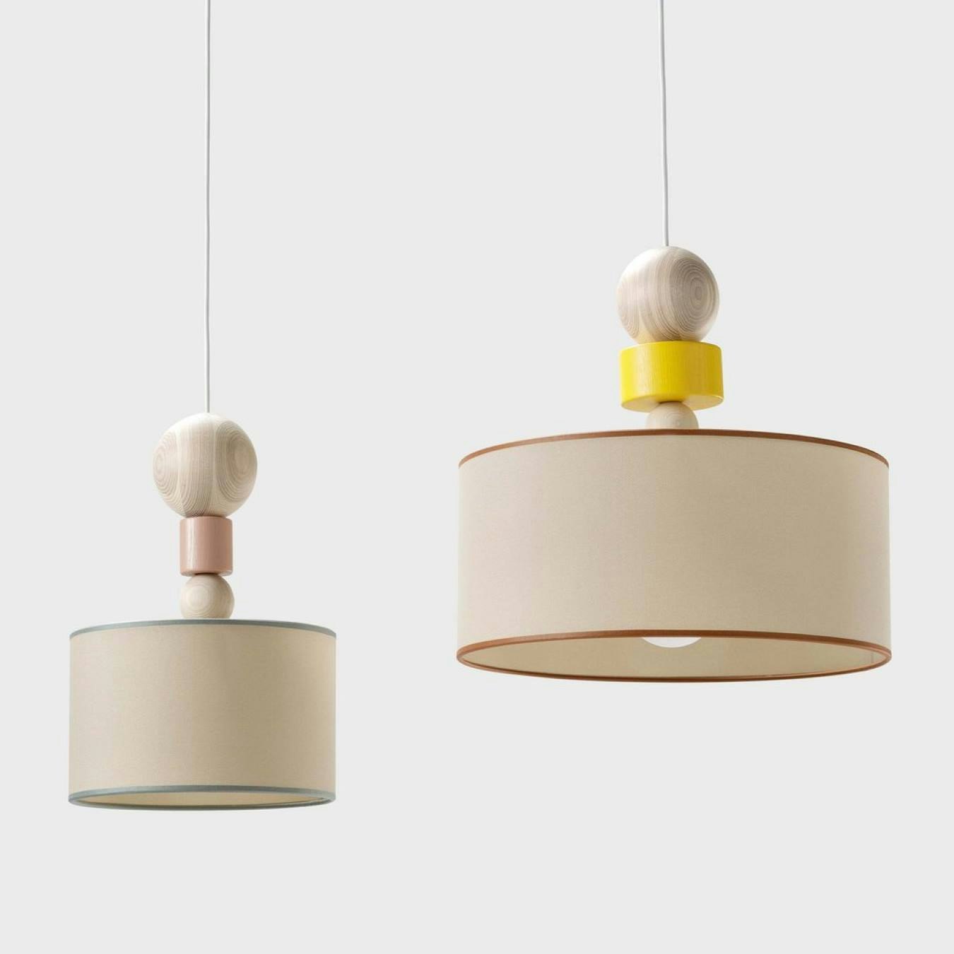 Spiedino Round Pendant Lamp - Yellow / Brown