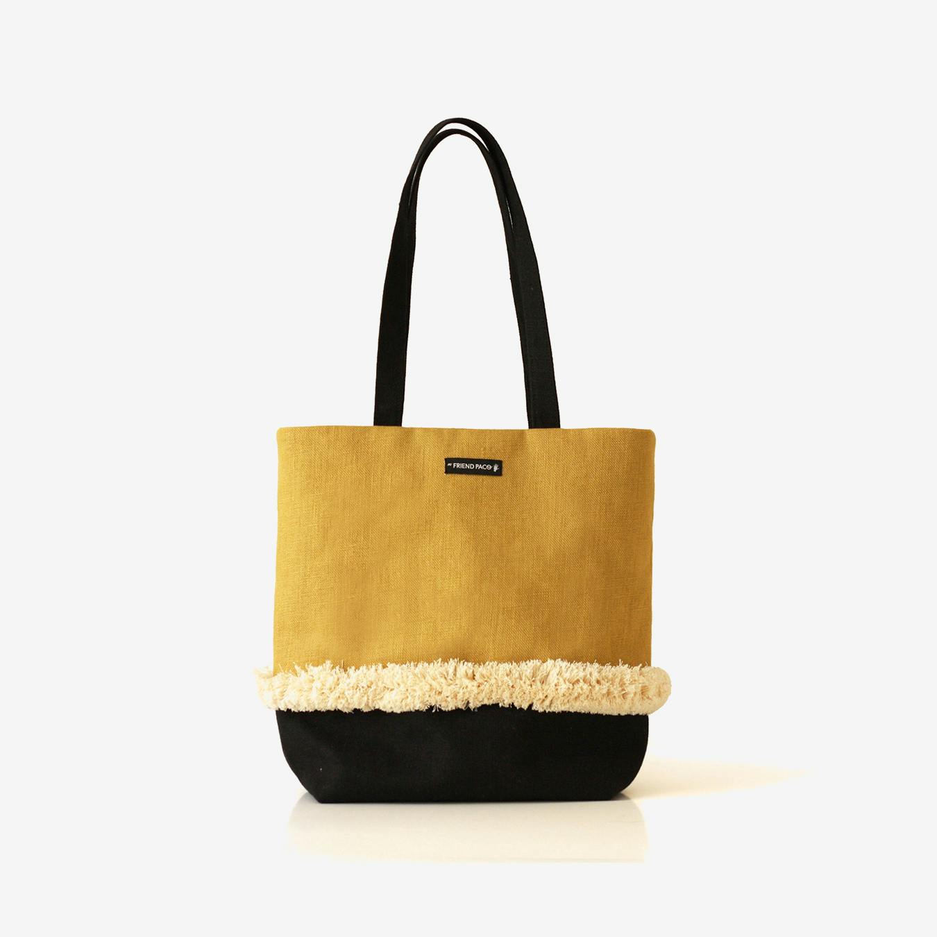 yellow fluffy bag