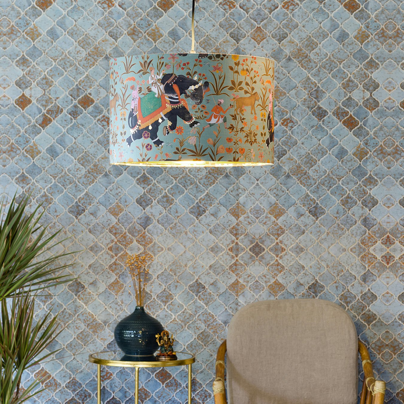 Hindustan Aquamarine Pendant Lamp by Mind the Gap - Fy Hindustan Aquamarine Pendant Lamp by Mind the Gap - Fy