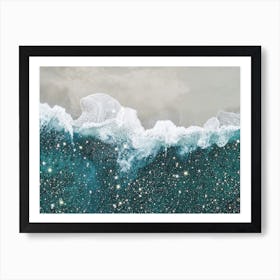 Aereal Beach Glitter 60x80cm - Black Framed Art Print