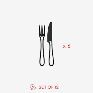 Black 'Outline' Pastry Cutlery - Set of 12