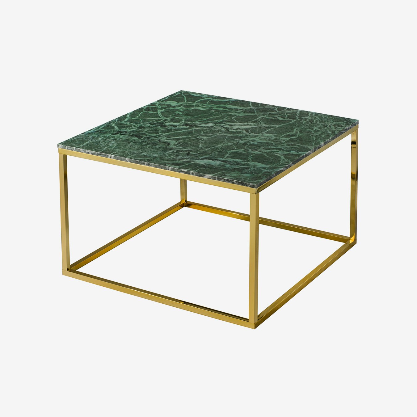 Marble Coffee Table Green With Shiny Gold Base By Rge Fy