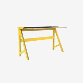 VOLT Desk in Canary Yellow w/ Inky Black Top