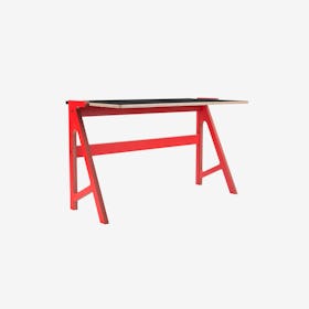 VOLT Desk in Vulcan Red w/ Inky Black Top