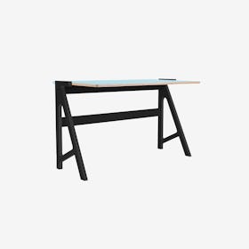 VOLT Desk in Inky Black w/ Butterfly Blue Top