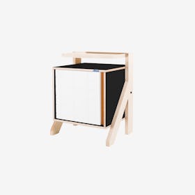 FRAME Night Table in Inky Black w/ Transparent Orange Screen