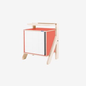 FRAME Night Table in Foxy Orange w/ Transparent Grey Screen