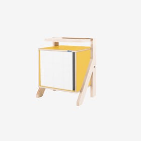 FRAME Night Table in Canary Yellow w/ Transparent Grey Screen