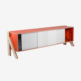 FRAME Sideboard 01 Mid in Foxy Orange w/ Transparent Orange Screen