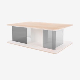 GRID Coffee Table in Ash w/ Transparent Grey Screens