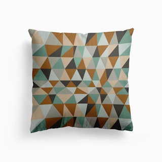 Irregular Triangles Ochre Canvas Cushion