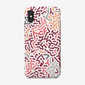 Organic Digital Shapes Pink Orange Phone Case
