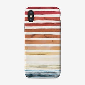 Watercolor Stripes Summer Sunset Phone Case