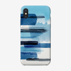 Big Watercolor Strokes Blue Phone Case