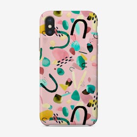 Abstract Geo Pieces Pink Phone Case