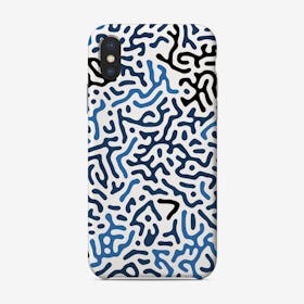 Organic Digital Shapes Blue Phone Case