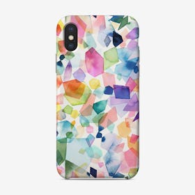Colorful Watercolor Crystals And Gems Phone Case