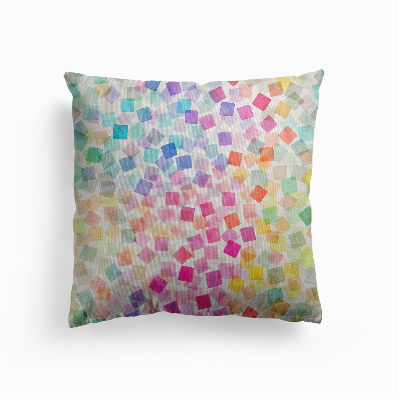 Confetti Watercolor Plaids Rainbow Canvas Cojín