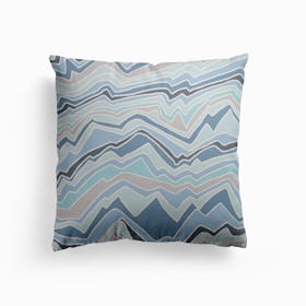 Rainbow Mountains Blue Canvas Cushion