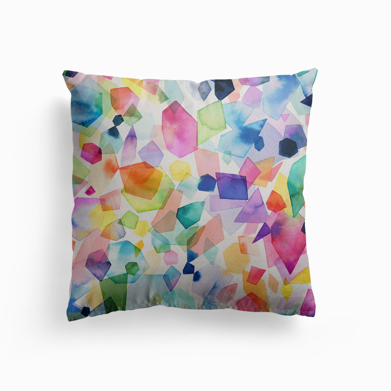 Colorful Watercolor Crystals And Gems Canvas Kissen