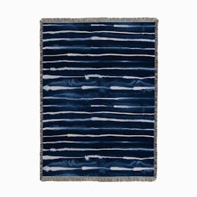 Electric Ink Lines Navy Woven Throw