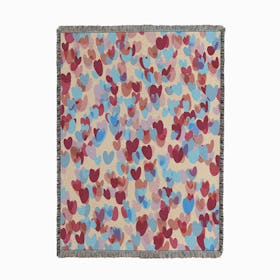 Overlapped Sweet Hearts Woven Throw