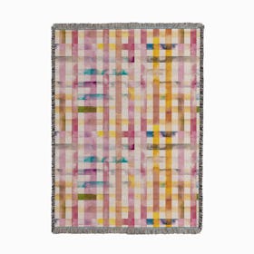 Yellow Vichy Watercolor Gingham Woven Throw