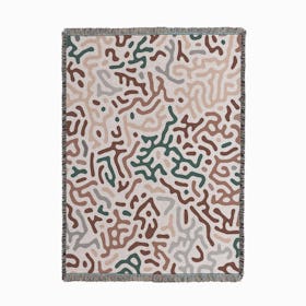 Organic Digital Shapes Terracotta Woven Throw