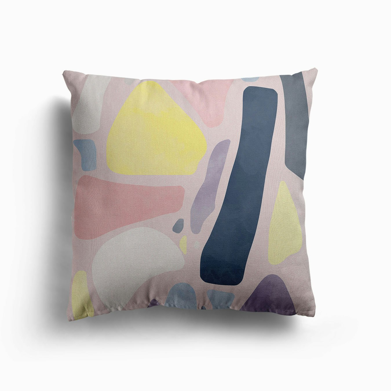 Organic Rustic Abstract Shapes 5 Pastel Canvas Cushion by Ninola Design