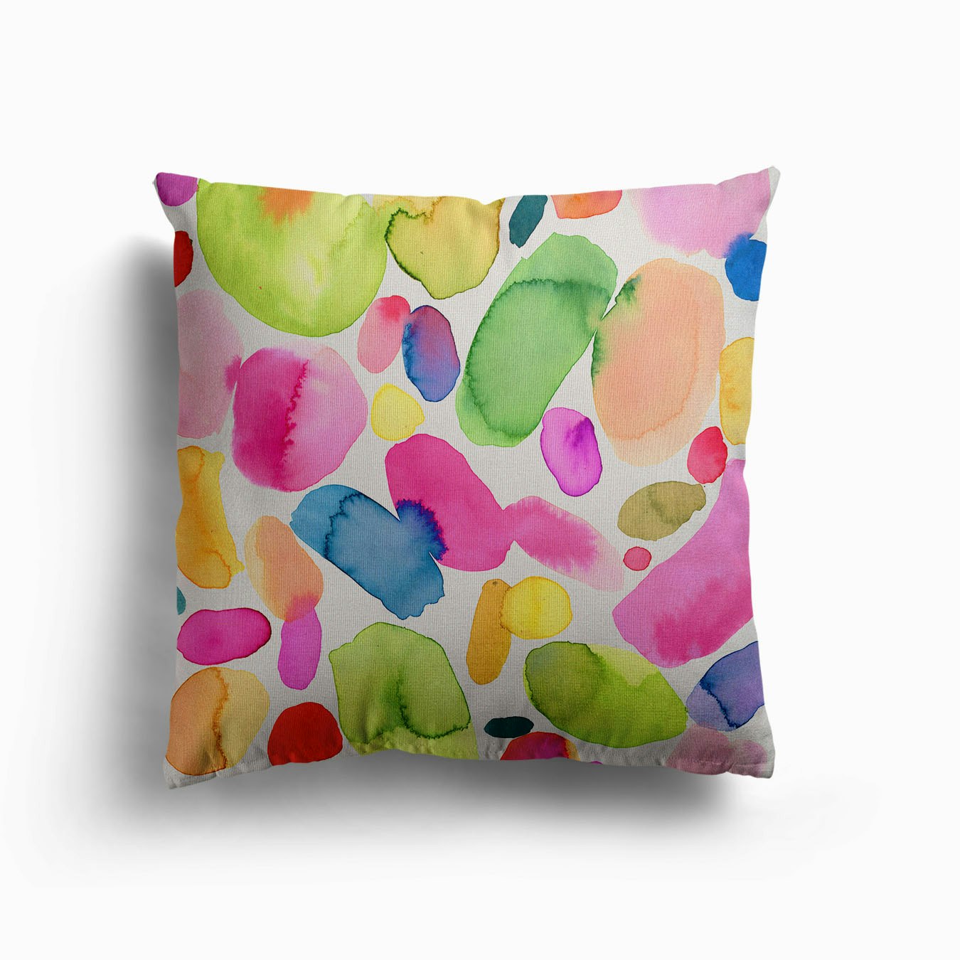 Watercolour Bohemian Palette Colourful Canvas Cushion by Ninola Design