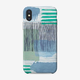 Abstract Striped Geo Green Phone Case