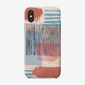 Abstract Striped Geo Red Phone Case