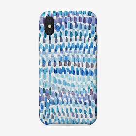 Artsy Strokes Stripes Colorful Blue Phone Case