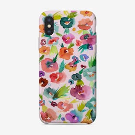 Tropical Watercolor Flowers Phone Case