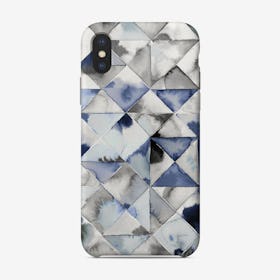 Moody Triangles Cold Blue Phone Case