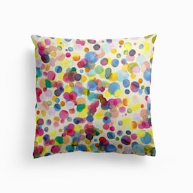 Watercolor Colorful Drops Cushion