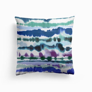 Soft Nautical Watercolor Lines Blue Cushion