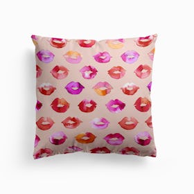 Sweet Love Kisses Pink Lips Cushion