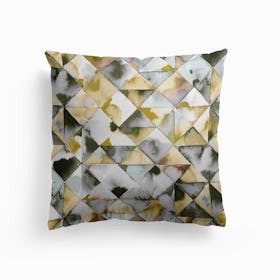 Moody Triangles Gold Silver Cushion