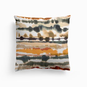 Soft Nautical Watercolor Lines Brown Cushion