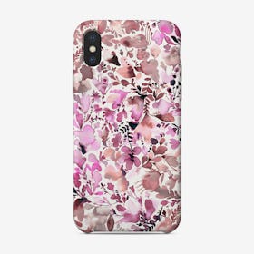 Watercolor Flowers Pink Mauve Phone Case