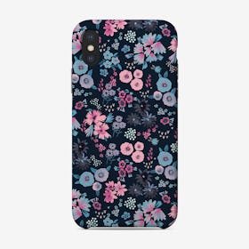 Little Flowers Pink Navy Phone Case
