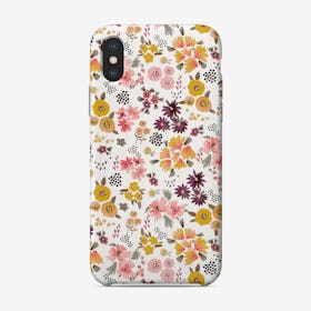 Little Flowers Mustard Coral Phone Case